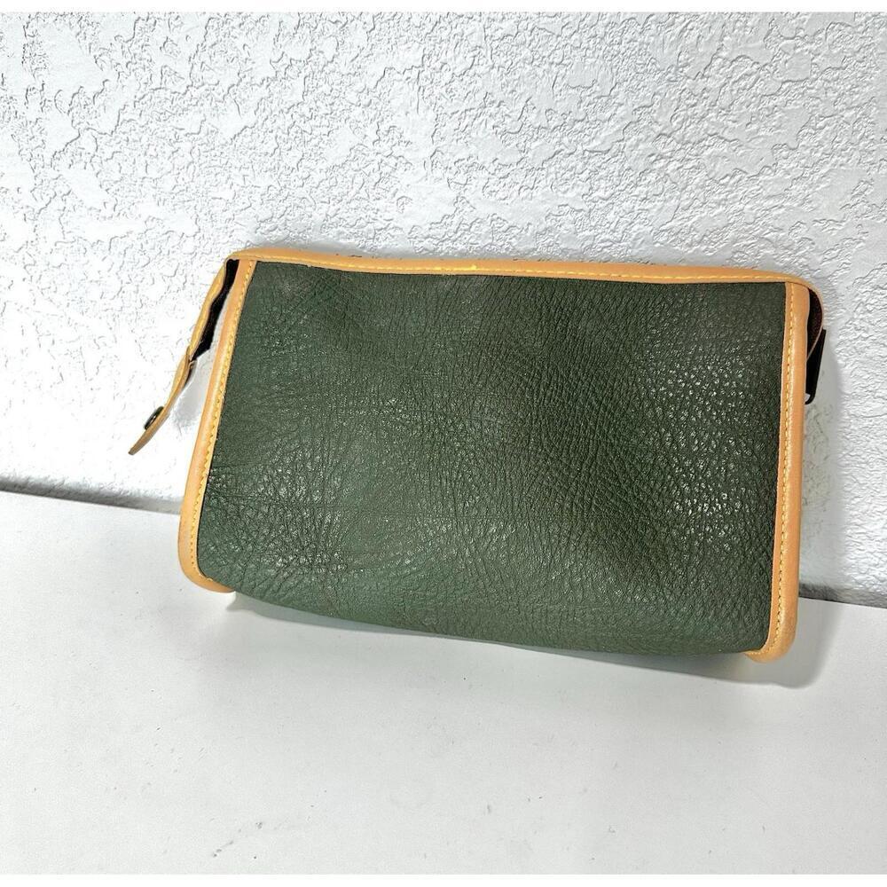 Remy Martin Cognac Green and Brown Leather Zip Up Small Bag - Picture 7 of 10